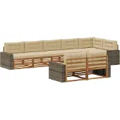 vidaXL Outdoor-Sofagarnitur 8 stk. Natur und Beige
