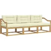 vidaXL Outdoor-Sofagarnitur 3 Stk. Weiß und Creme Polyester