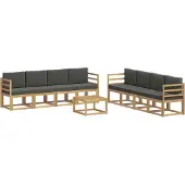 vidaXL Outdoor-Sofagarnitur 9 stk. Weiß und Anthrazit