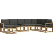 vidaXL Outdoor-Sofagarnitur mit Kissen 8 pcs Weiß und Anthrazit