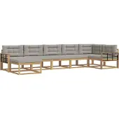vidaXL Outdoor-Sofagarnitur 7 Stk. Weiß und Hellgrau