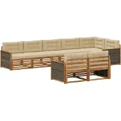 vidaXL Outdoor-Sofagarnitur 8 stk. Natur und Beige