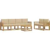 vidaXL Outdoor-Sofagarnitur 7 Stk. Weiß und Beige