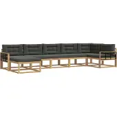 vidaXL Outdoor-Sofagarnitur 7 Stk. Weiß und Anthrazit