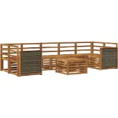 vidaXL Outdoor-Sofagarnitur 8 stk. Natur Massivholz Akazie