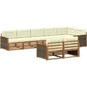 vidaXL Outdoor-Sofagarnitur 8 Stk. Natur und Creme