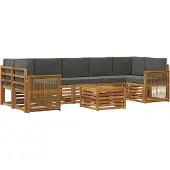 vidaXL Outdoor-Sofagarnitur 8 Stk. Natur und Anthrazit