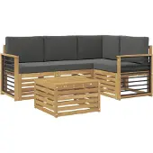 vidaXL Outdoor-Sofagarnitur 5 pcs Weiß und Anthrazit 59 x 59 x 37 cm