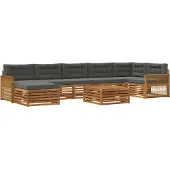 vidaXL Outdoor-Sofagarnitur 8 Stk. Natur und Anthrazit