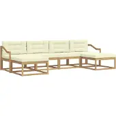 vidaXL Outdoor-Sofagarnitur 6 Stk. Weiß und Creme