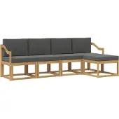 vidaXL Outdoor-Sofagarnitur mit Kissen 5 pcs Weiß und Anthrazit