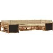 vidaXL Outdoor-Sofagarnitur mit Kissen 7 pcs Natur und Beige