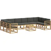 vidaXL Outdoor-Sofagarnitur 11 Stk. Weiß und Anthrazit