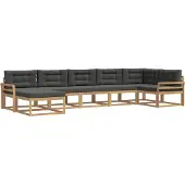 vidaXL Outdoor-Sofagarnitur 7 stk. Weiß und Anthrazit