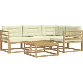 vidaXL Outdoor-Sofagarnitur 5 pcs Weiß und Creme 79 x 79 x 37 cm