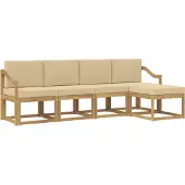 vidaXL Outdoor-Sofagarnitur 5 stk. Weiß und Beige