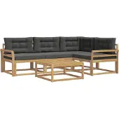 vidaXL Outdoor-Sofagarnitur 5 stk. Weiß und Anthrazit Polyester
