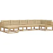 vidaXL Outdoor-Sofagarnitur 7 stk. Weiß und Beige