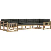 vidaXL Outdoor-Sofagarnitur mit Kissen 7 pcs Weiß und Anthrazit