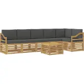 vidaXL Outdoor-Sofagarnitur 7 Stk. Weiß und Anthrazit Polyester