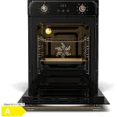 Klarstein Elizabeth Slim Einbaubackofen - 45 cm, 49 L, 9 Funktionen, Dampfreinigung, Digitaler Timer, Schwarzes Glas, , Backofen Einbaugerät