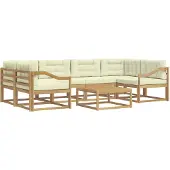 vidaXL Outdoor-Sofagarnitur 5 Stk. Weiß und Creme
