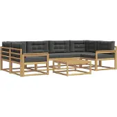 vidaXL Outdoor-Sofagarnitur mit Kissen 5 pcs Weiß und Anthrazit