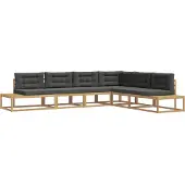 vidaXL Outdoor-Sofagarnitur 6 Stk. Weiß und Anthrazit Polyester