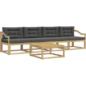 vidaXL Outdoor-Sofagarnitur 4 Stk. Weiß und Anthrazit