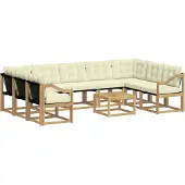 vidaXL Outdoor-Sofagarnitur 10 Stk. Weiß und Creme