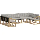 vidaXL Outdoor-Sofagarnitur 9 stk. Weiß und Hellgrau