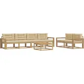 vidaXL Outdoor-Sofagarnitur 6 stk. Weiß und Beige