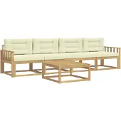 vidaXL Outdoor-Sofagarnitur 4 Stk. Weiß und Creme