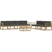 vidaXL Outdoor-Sofagarnitur 7 stk. Weiß und Anthrazit