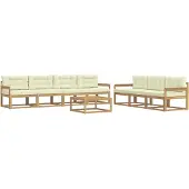 vidaXL Outdoor-Sofagarnitur 7 stk. Weiß und Creme