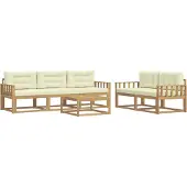 vidaXL Outdoor-Sofagarnitur 6 Stk. Weiß und Creme