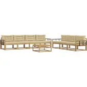 vidaXL Outdoor-Sofagarnitur 7 stk. Weiß und Beige