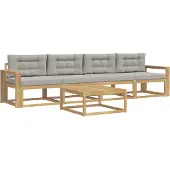 vidaXL Outdoor-Sofagarnitur 4 stk. Weiß und Hellgrau