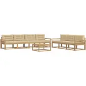 vidaXL Outdoor-Sofagarnitur 7 stk. Weiß und Beige