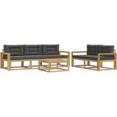 vidaXL Outdoor-Sofagarnitur 6 stk. Weiß und Anthrazit