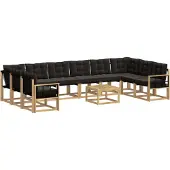 vidaXL Outdoor-Sofagarnitur 11 stk. Weiß und Schwarz