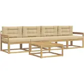vidaXL Outdoor-Sofagarnitur mit Kissen 4 pcs Weiß und Beige