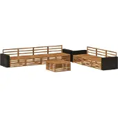 vidaXL Outdoor-Sofagarnitur 8 pcs Natur 79 x 79 x 37 cm