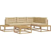 vidaXL Outdoor-Sofagarnitur 5 stk. Weiß Polyester