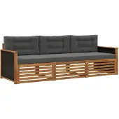 vidaXL Outdoor-Sofagarnitur 3 stk. Natur und Anthrazit Polyester