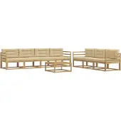 vidaXL Outdoor-Sofagarnitur 7 Stk. Weiß und Beige