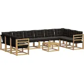 vidaXL Outdoor-Sofagarnitur 11 stk. Weiß und Schwarz