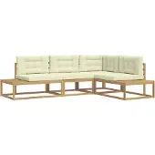 vidaXL Outdoor-Sofagarnitur Weiß 277,5 x 198,5 x 73 cm Polyester