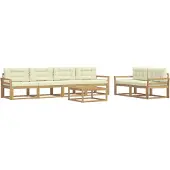 vidaXL Outdoor-Sofagarnitur 6 stk. Weiß und Creme