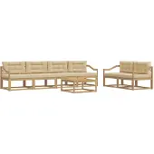 vidaXL Outdoor-Sofagarnitur 6 stk. Weiß und Beige